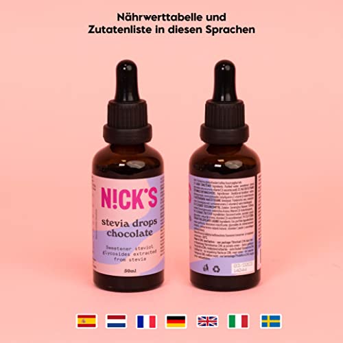 Nicks Stevia Liquid Cookies & Cream Sala Drops (50 ml) Keto Sugar Schemolente senza calorie, sostituto dello zucchero a basso contenuto di carboidrati, dolcificante, dolcificante liquido, alternativa allo zucchero, dolcificante con pipetta