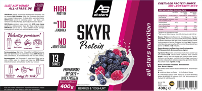 All Stars Skyr Protein Bær & Joghurt 400G