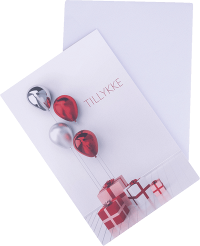 Kort M Kuvert Balloner + ha dato Blå