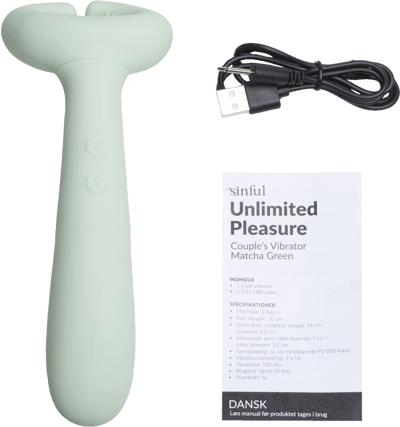 Syndig matcha grøn obegränsat nöje par vibratorn