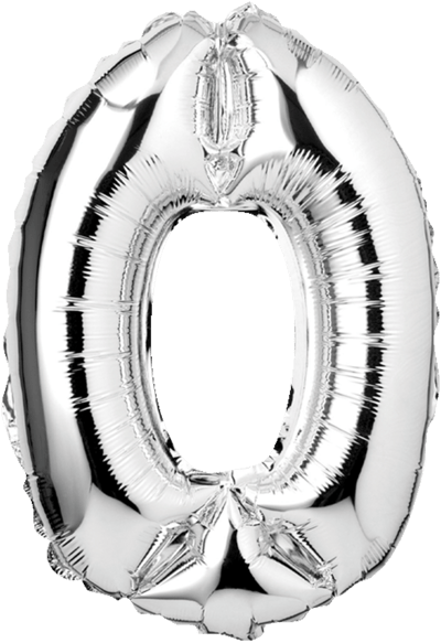 Folieballon nr 0 Sølv 1 stk H60 cm