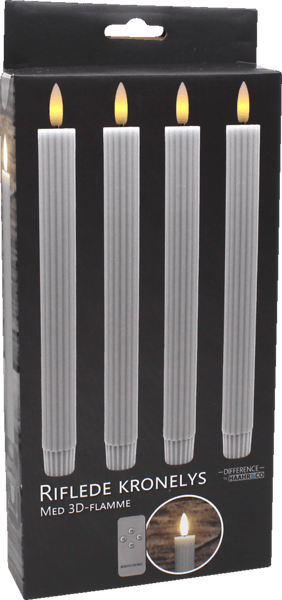 Led Kronelys 4 stk m fjnbetjenng