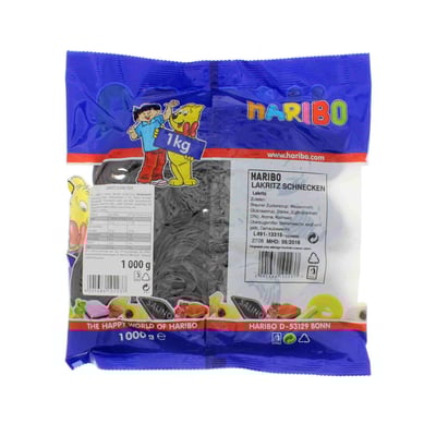 Haribo Lakridssnegle 1 kg i pose