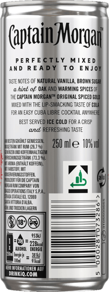 Captain Morgan&Cola 10% 025 l + pant