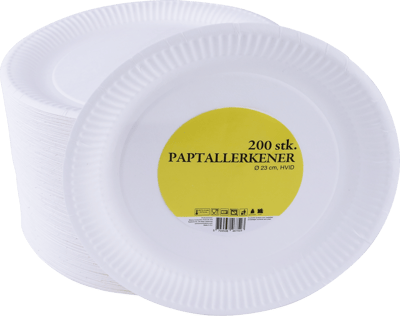 Abena Paptallerken hvid Ø23 cm 200 stk