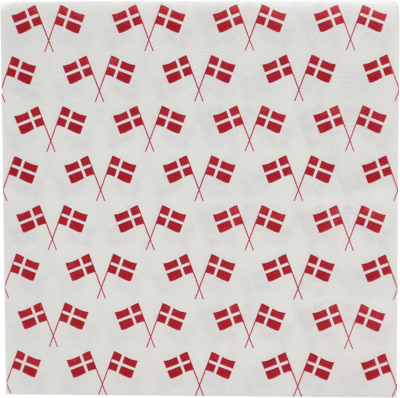50 stk Servietter m Flag 33x33 cm