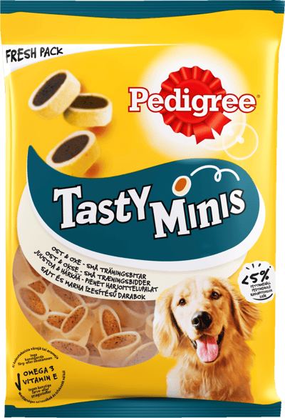 Pedigree Tasty Minis Ost & Oksekød 140 g