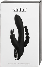 Triplă triplă triplă vibrator de iepure opladelig