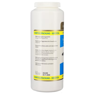 Fitness Pharma Fiskeolie+D3 Vitamina 300 Stk
