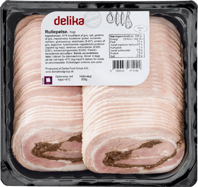 Rullepølse Med Løg Og Peber i Skiver 500g