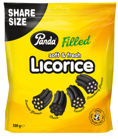 Panda Licorice Filled gul 500 g