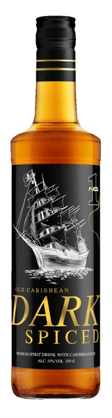 No1 Old Caribbean Dark speziata con rum 35% 1 l