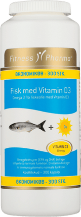 Fitness Pharma Fiskeolie+D3 Vitamina 300 Stk