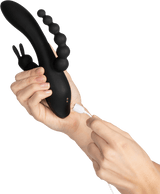 Triplă triplă triplă vibrator de iepure opladelig