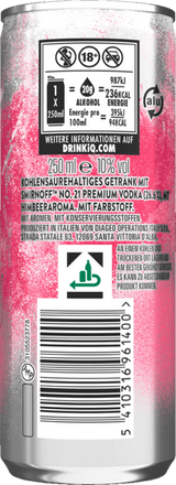 Smirnoff  Ice Raspb 10% 025l + pant