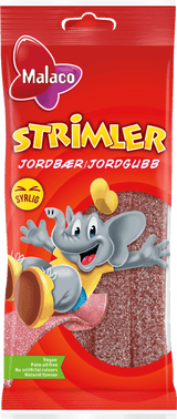 Strimler Jordbær Malaco 80g
