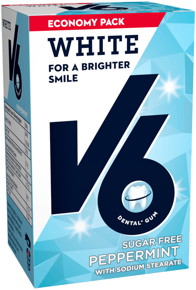 V6 White Peppermint Økonomipakke 72 g