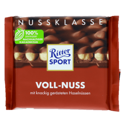 Ritter Sport Mælk m hel nød 100g