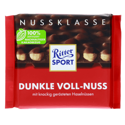 Ritter Sport Mørk Med Hel Nød 100 g