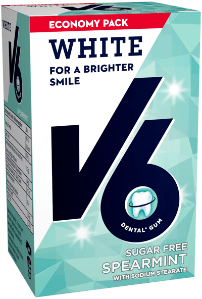 V6 White Spearmpint Økonomipakke 72 g